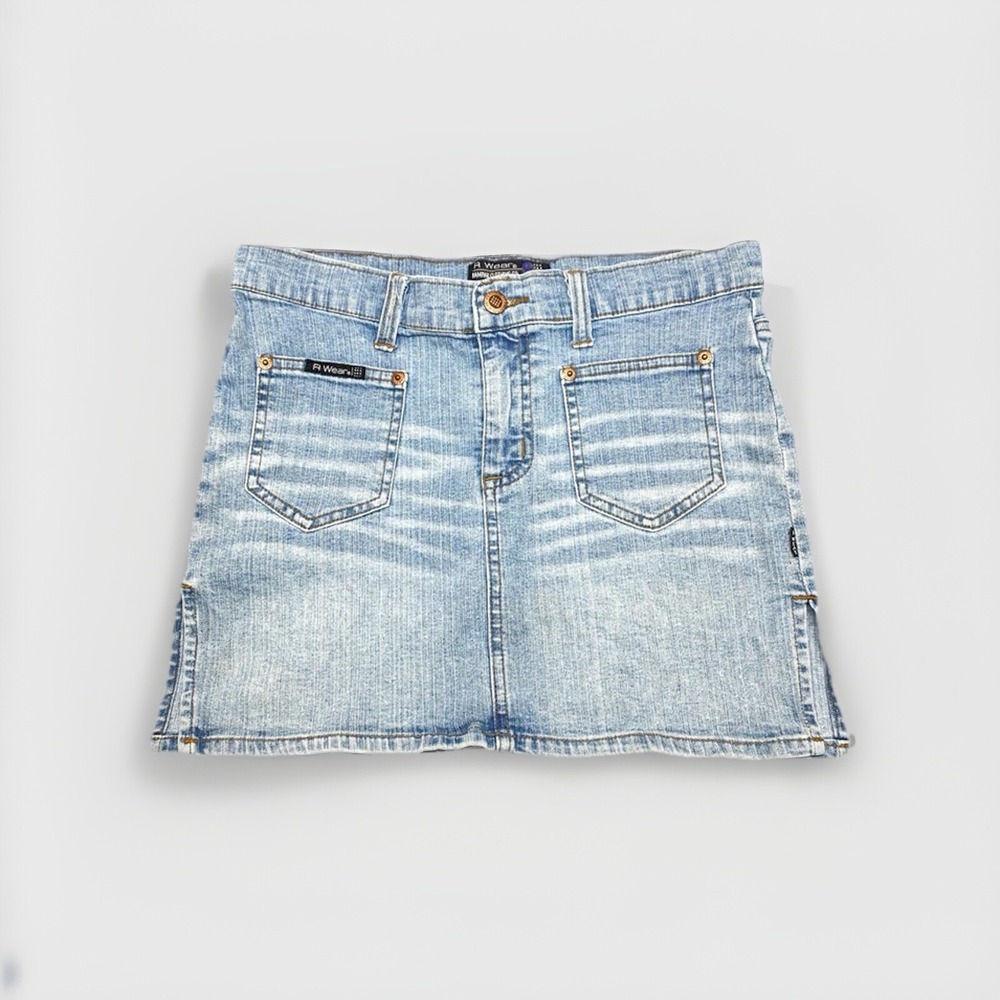 Vintage‎ Rampage 90s Y2K Low Rise Mini Skirt Denim Size 29 x 13 Jean Skirt 00s